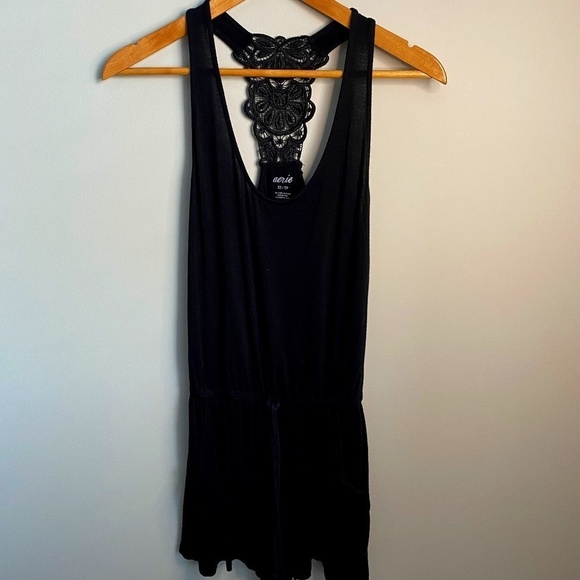 Aerie‎ Women's Black Sleeveless Stretchy Romper Size X-small - Picture 1 of 13